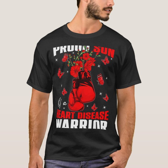 Son Of A Heart Warrior Heart Disease Awareness Box T-Shirt (Vorderseite)