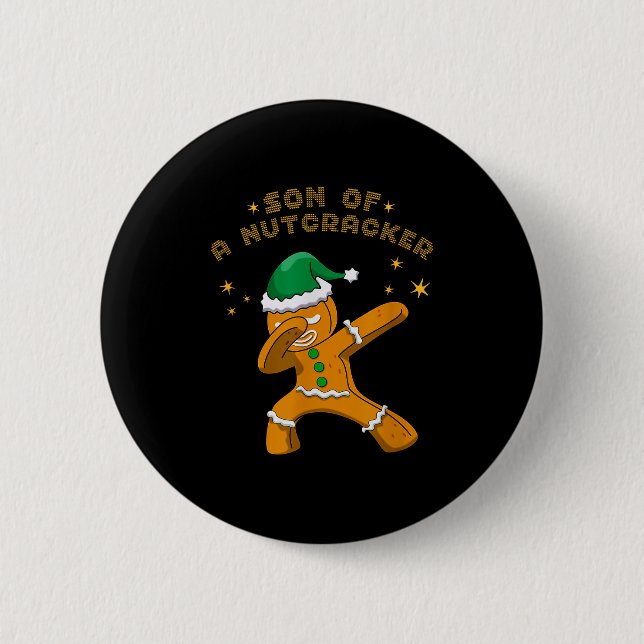 Son Of A Nutcracker Pajamas Christmas Gingerbread  Button (Vorderseite)