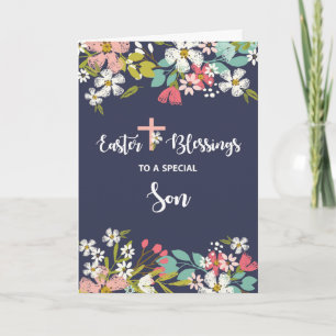 Son-Oster-Segnungen der Blume des Risen Christi Karte