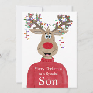 Son Reindeer Christmas individuell anpassbar Feiertagskarte