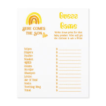 Son Sunshine Rainbow Baby Shower Price Game