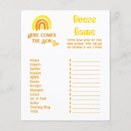 Son Sunshine Rainbow Baby Shower Price Game