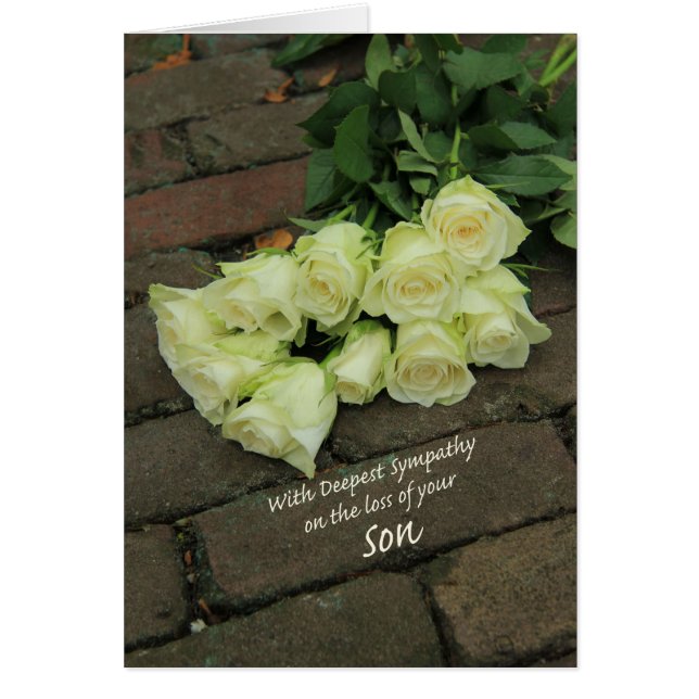 son Sympathy Card mit Rose (Vorne)