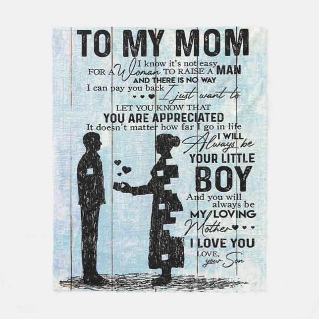 Son to Mama Geschenk, personalisieren Sie den Brie Fleecedecke (Vorderseite)