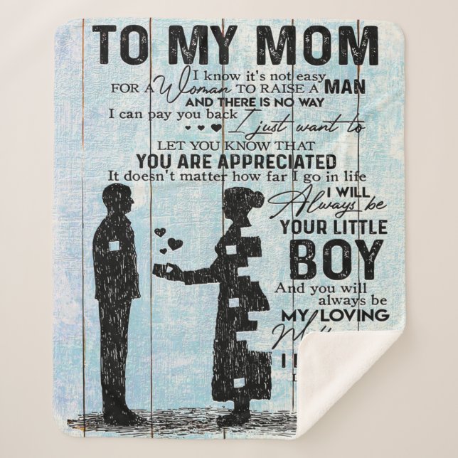 Son to Mama Geschenk, personalisieren Sie den Brie Sherpadecke (Vorderseite)