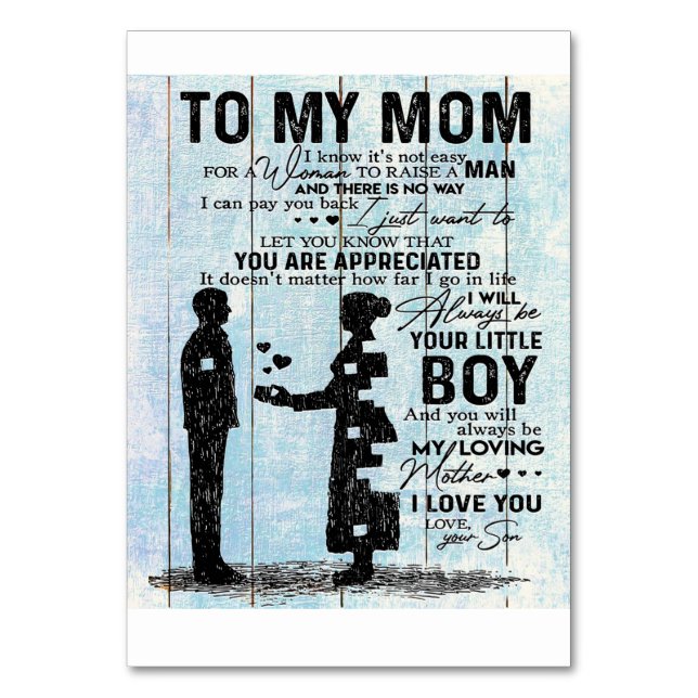 Son to Mama Geschenk, personalisieren Sie den Brie Tischnummer (Vorderseite)