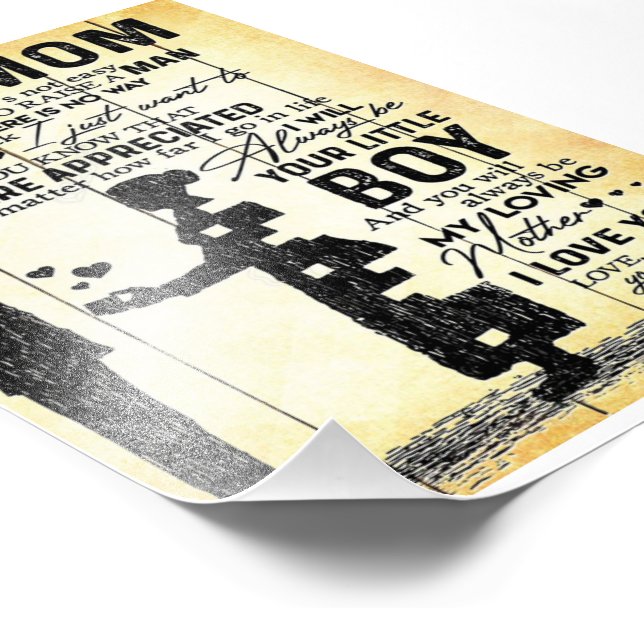 Son to Mama Gift | Sondergeschenk für Familien Fotodruck (Ecke)