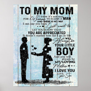 Son To Mom Gift, Personalize Letter To My Mom Gift Poster