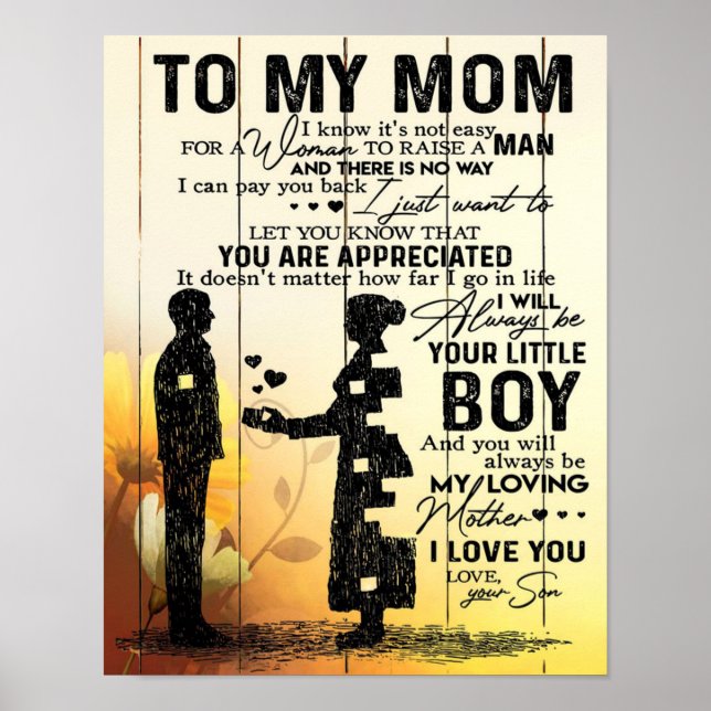 Son to my Mama Gegenwart | Niedliches Geschenk für Poster (Vorne)