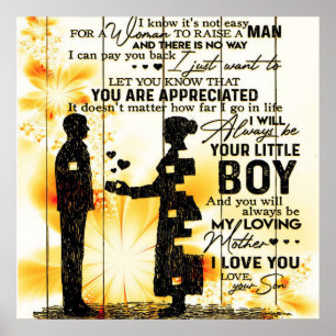 Son to my Mama Letter, Family Gift, Poster