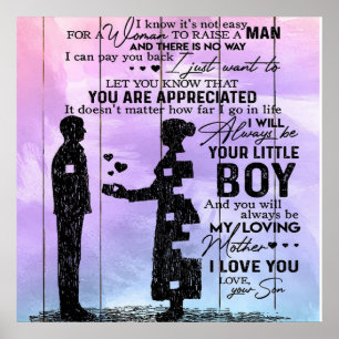 Son to my Mama Letter, Mutter Geburtstagsgeschenk Poster