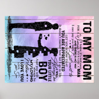 Son to my Mama Letter, Mutter Geburtstagsgeschenk Poster