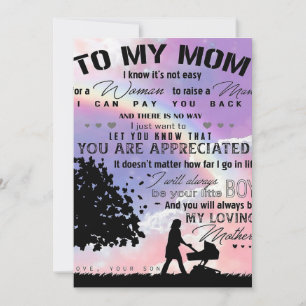 Son to my Mama Letter Neue Zuhause vorhanden Feiertagskarte