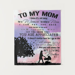 Son to my Mama Letter Neue Zuhause vorhanden Wandteppich