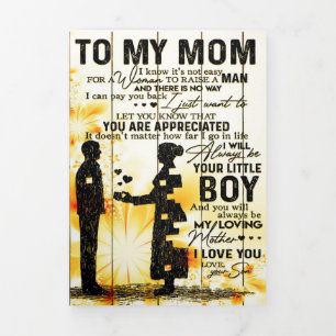 Son to my Mama Letter Neues Geschenk für Wohnges Dreifach Gefaltete Ankündigung