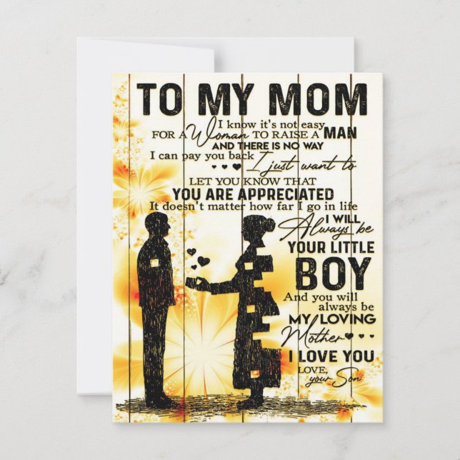 Son to my Mama Letter | Neues Geschenk für Wohnges Einladung (Vorderseite)