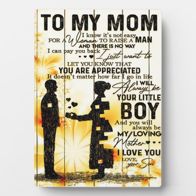 Son to my Mama Letter | Neues Geschenk für Wohnges Fotoplatte (Vorderseite)