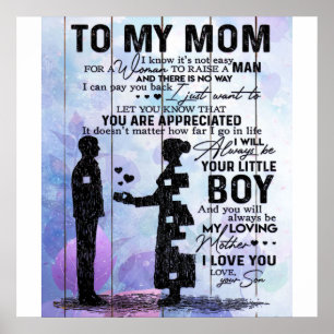 Son to My Mom Gift Lovely Holiday Gift Poster