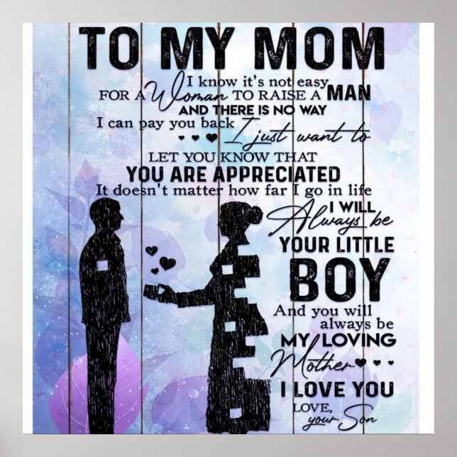 Son to My Mom Gift Lovely Holiday Gift Poster (Vorne)