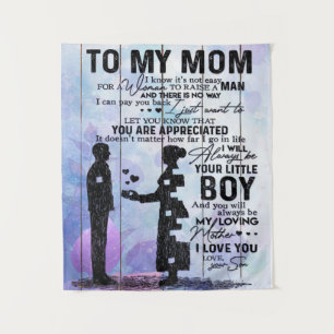 Son to My Mom Gift Lovely Holiday Gift Wandteppich