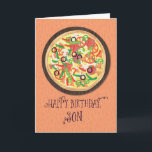 Son Tween Teen Pizza Birthday Karte<br><div class="desc">Lach auf das Gesicht deines Sohnes an seinem besonderen Tag,  indem du ihm diese lustige Pizzakarte gibst,  um ihn zum Geburtstag zu begrüßen. Lass ihm wissen,  dass du ihn zu Pizzen Liebe!</div>