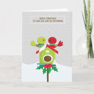 Son und sein Freund Bird Couple Weihnachten Karte