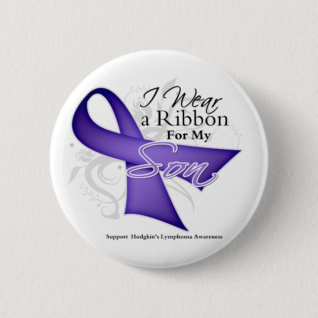 Son Violet Ribbon - Hodgkins Lymphom Button (Vorderseite)