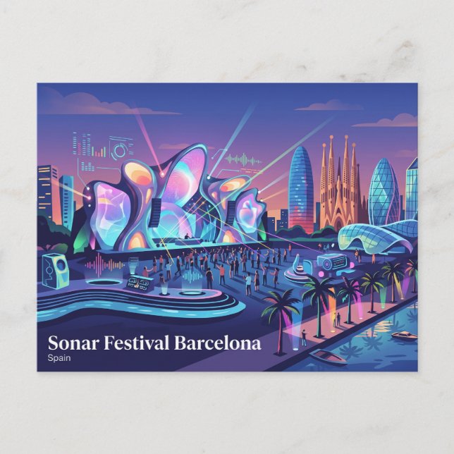 Sonar Festival Barcelona Spanien Postkarte (Vorderseite)
