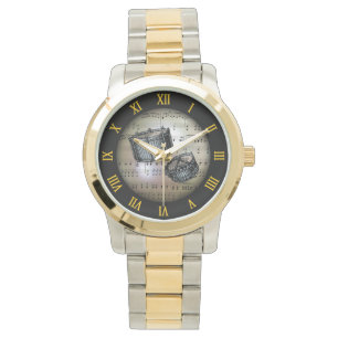 Sonare Trommeln ~ Hintergrund "The Musical Planet" Armbanduhr