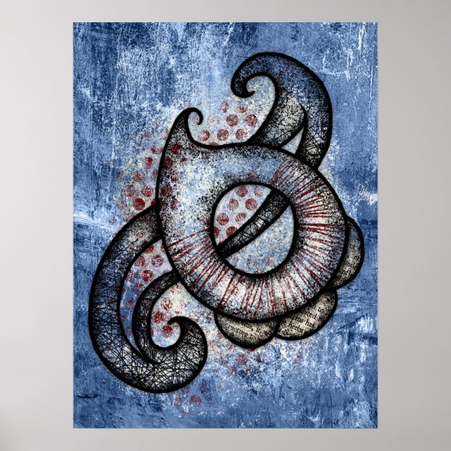 Sonata in Blue Poster Wall Art (Vorne)