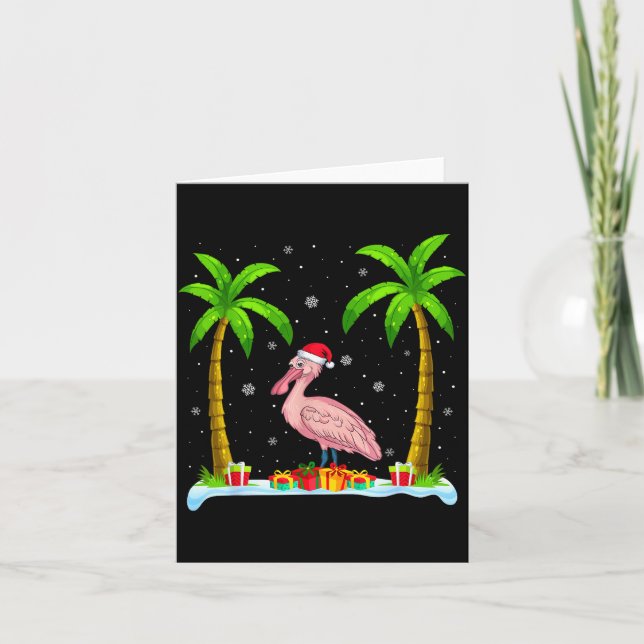 Sonbill Santa Hat Palm Tree Beach Xmas Pajama  Karte (Vorderseite)