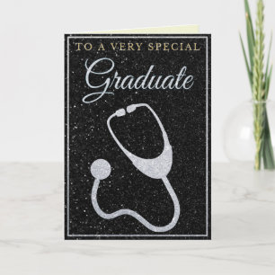 Sonder-Absolventen-Silber-Glitter-Doktor-Karte Karte