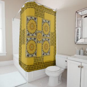 Sonder-Afrika-Druck Sonnenblume Goldenes Design Duschvorhang
