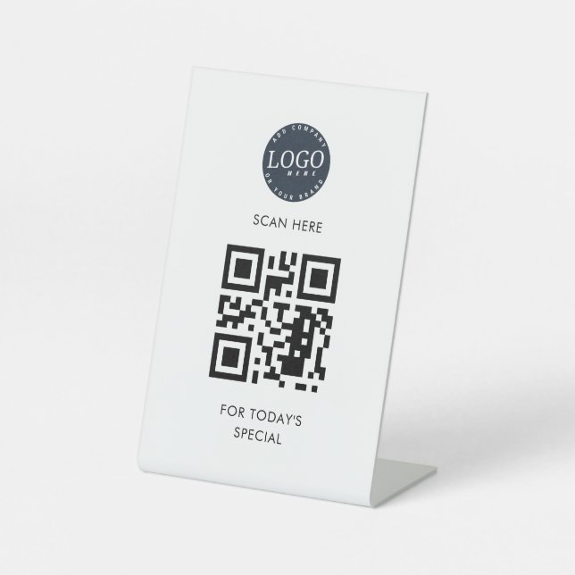 Sonderaktion für QR-Code und Logo hinzufügen Sockelschild (Vorderseite)