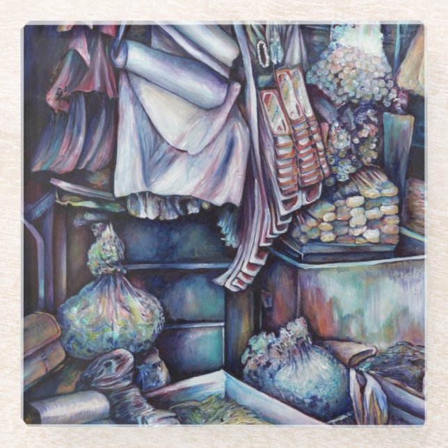 Sonderaktionen des Tekka-Zentrums Glasuntersetzer (Vorderseite)