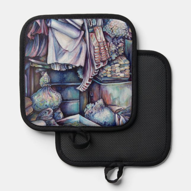 Sonderaktionen des Tekka-Zentrums Topflappen (Vorderseite/Rückseite)