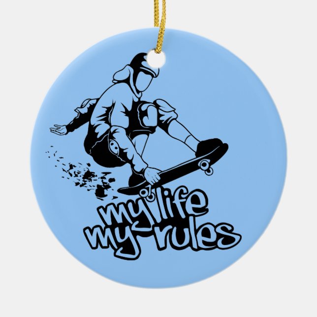 Sonderanfertigung für Skateboarden Keramik Ornament (Vorne)