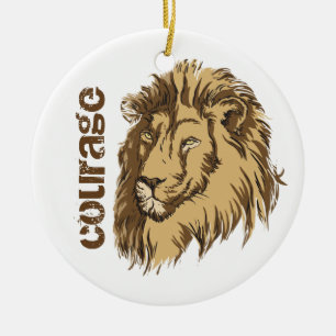 Sonderanfertigung Lion Head Courage Keramik Ornament