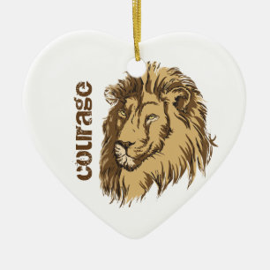 Sonderanfertigung Lion Head Courage Keramik Ornament