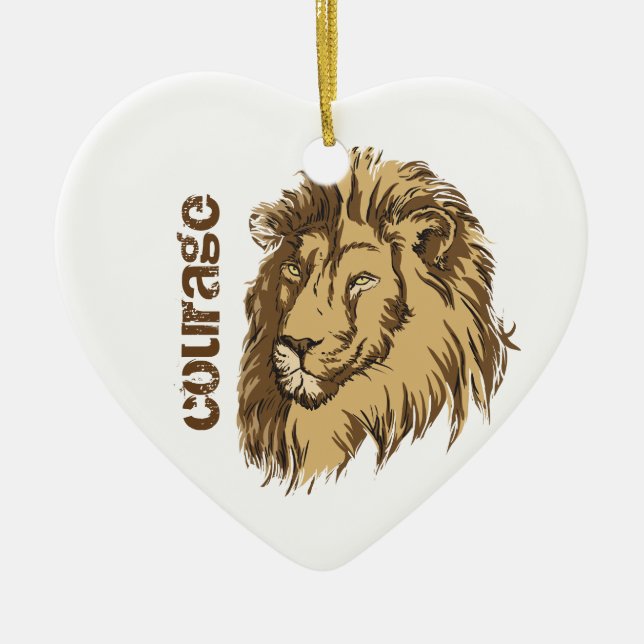 Sonderanfertigung Lion Head Courage Keramik Ornament (Vorne)