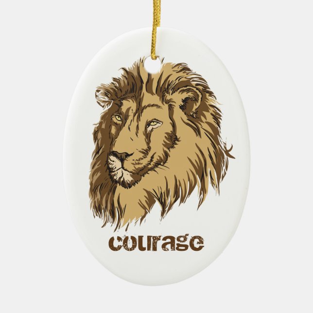 Sonderanfertigung Lion Head Courage Keramikornament (Vorne)