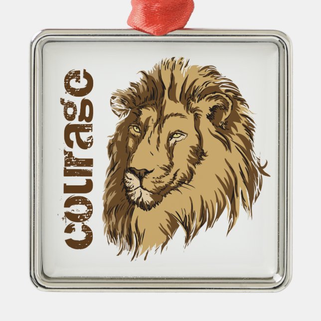 Sonderanfertigung Lion Head Courage Ornament Aus Metall (Vorne)
