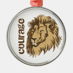 Sonderanfertigung Lion Head Courage Silbernes Ornament
