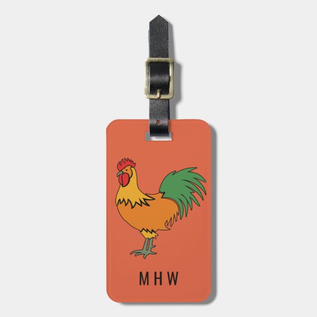 Sonderanfertigung von Rooster-Text und Farbgepäck Gepäckanhänger (Vorderseite vertikal)