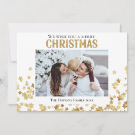 Sonderanfertigungen Foto mit Goldstar Weihnachtska Feiertagskarte