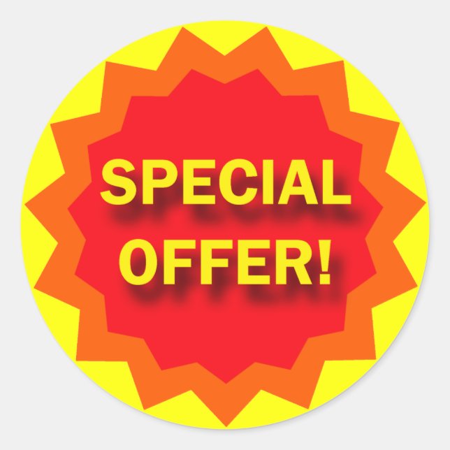 SONDERANGEBOT - EINZELHANDELSSIGN RUNDER AUFKLEBER (Vorderseite)