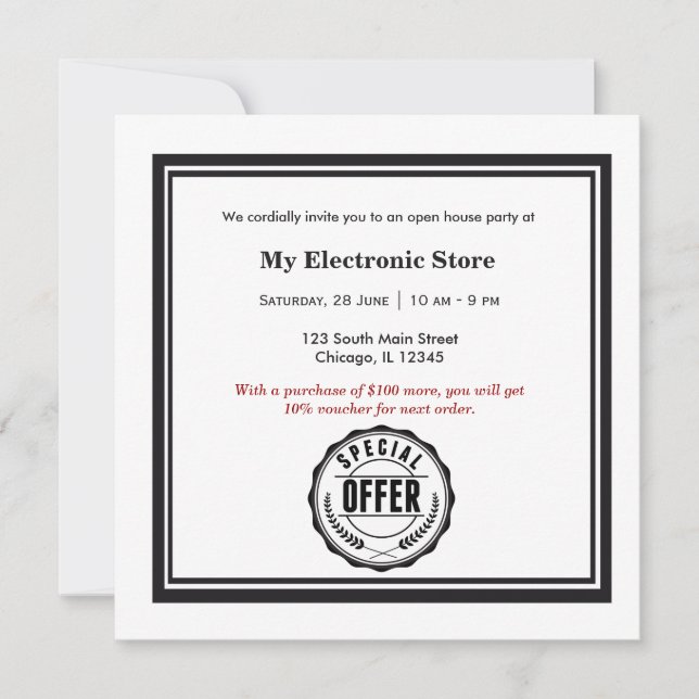 Sonderangebot Grand Opening Einladung (Vorderseite)