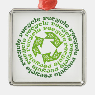 Sonderanstrich für gerecycelt Zeichen Silbernes Ornament