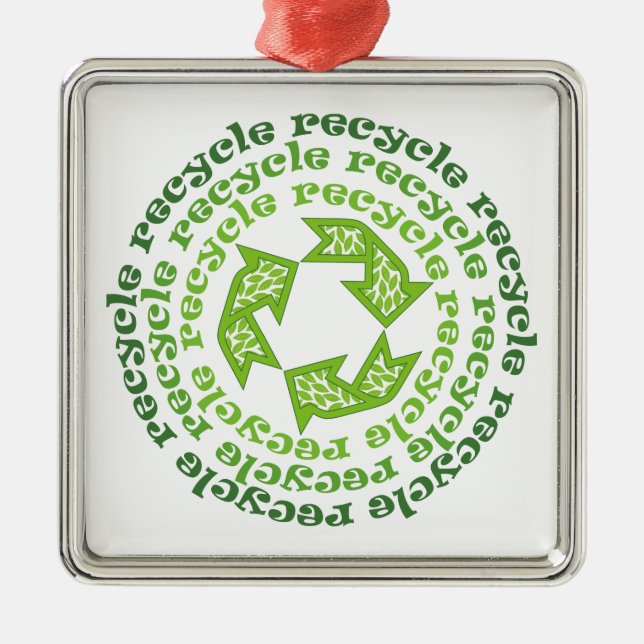 Sonderanstrich für gerecycelt Zeichen Silbernes Ornament (Vorne)