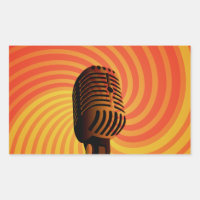 Sonderaufkleber für Retro-Mikrofon